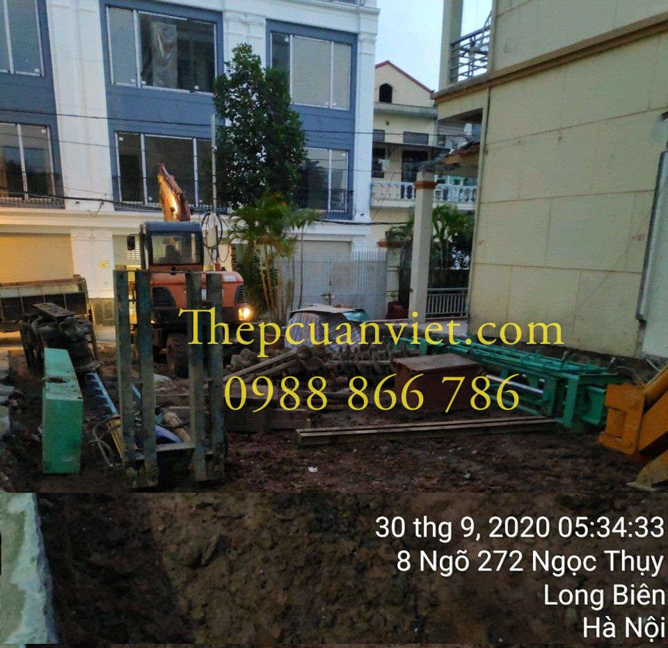 Công trình Ép Cừ + Cọc bê tông tại Ngọc Thụy, Long Biên, Hà Nội